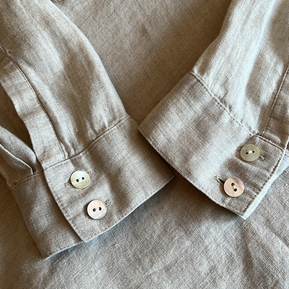 J. Jill Love Linen Women’s Small Lagenlook Asymmetrical V-Neck Tunic Top Relaxed - Picture 8 of 17